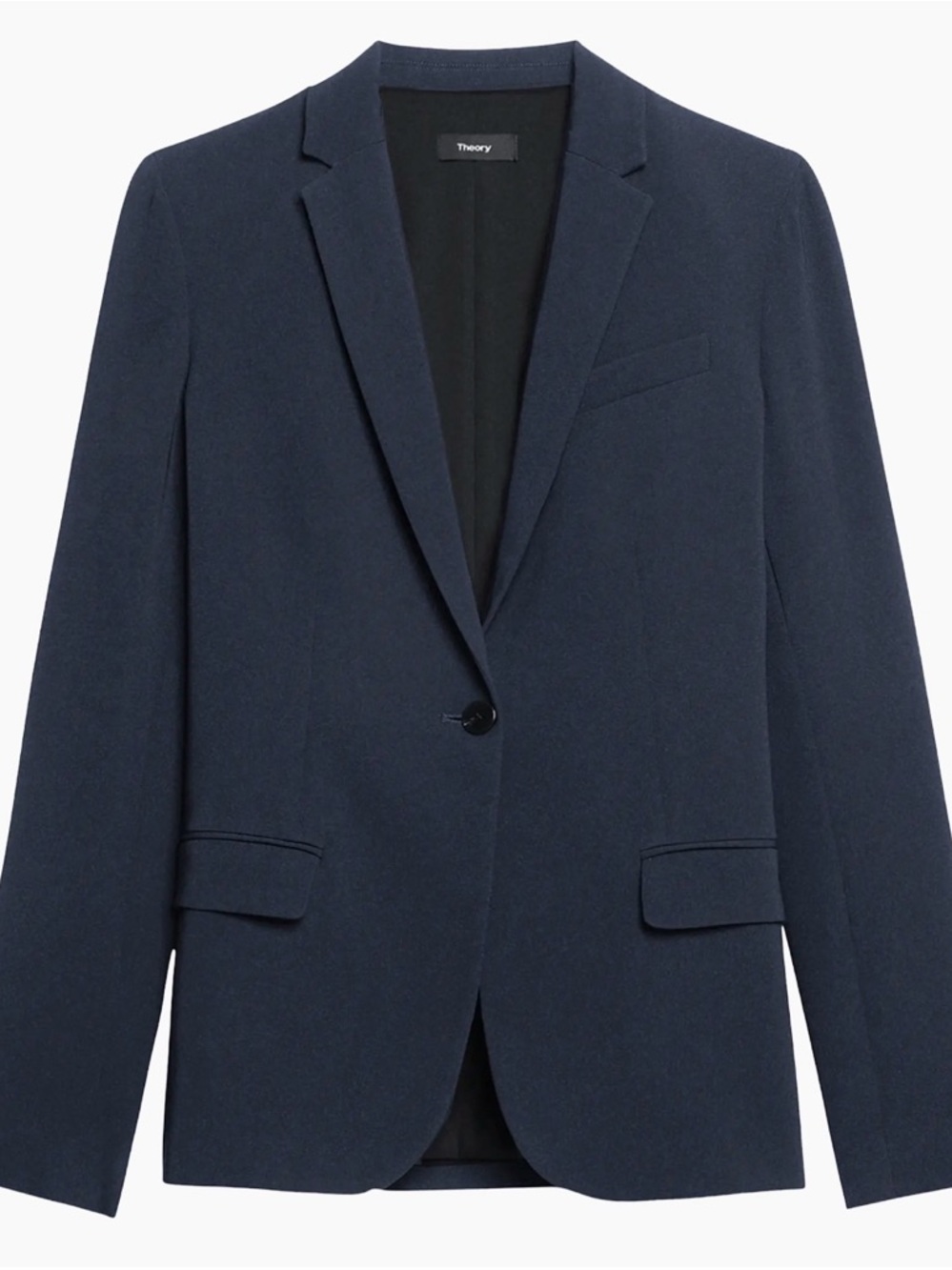Theory Navy Single-Button Blazer Jacket